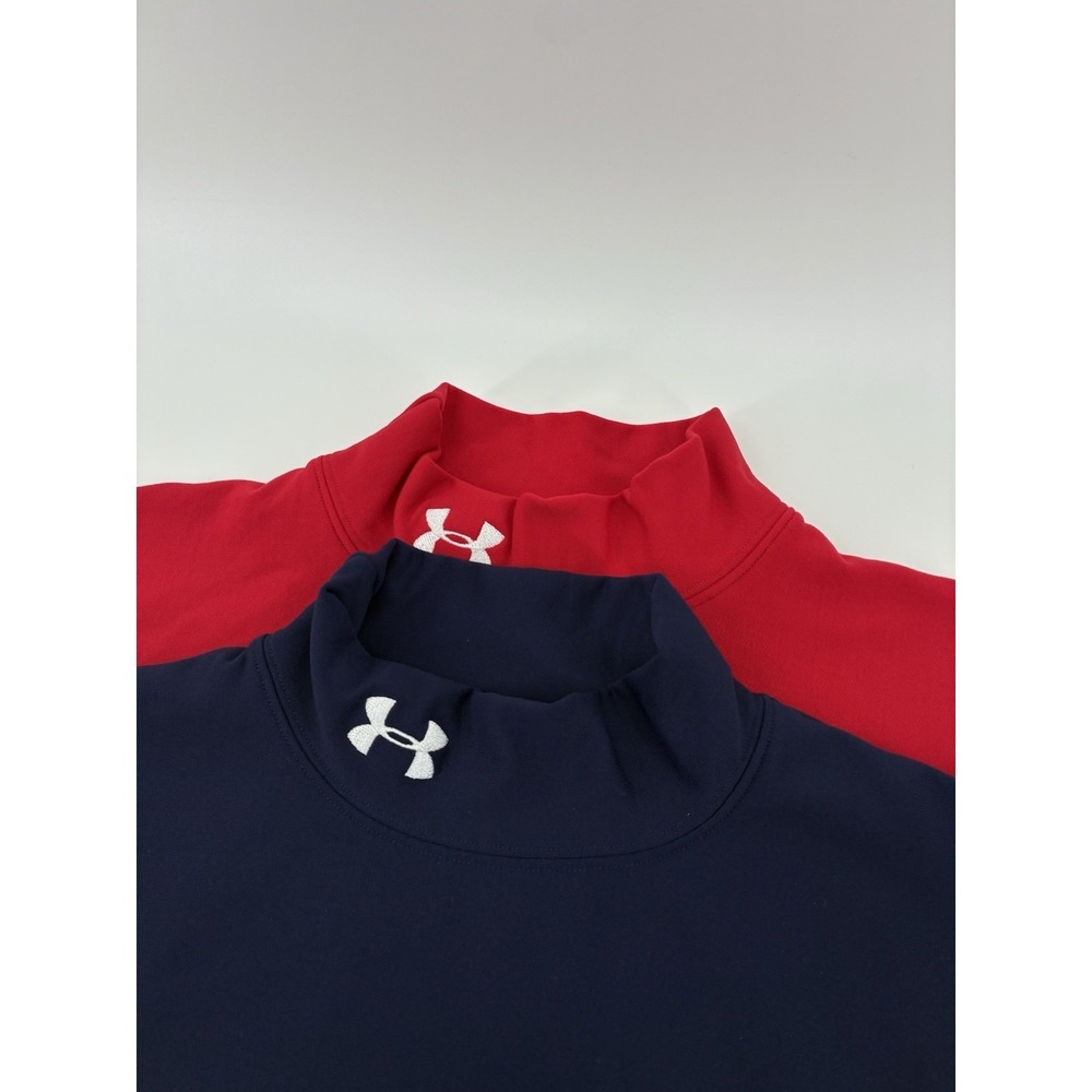 Lot Of 2 Under Armour ColdGear Base Layer Top Mens Medium Long Sleeve Mock Neck